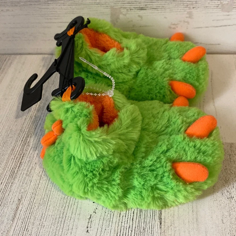 Baby Green Monster Slippers Size 3 NEW